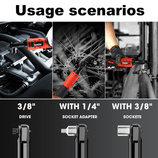 TQUAGGA 18V Cordless Electric Ratchet Wrench Set, Power Ratchet Wrench,Variable Speed With Batteries2,Torque 45ftlbs,Car Repair Tools, Power Tools,Hardware,Heavy Duty,Portable,Quick Charger