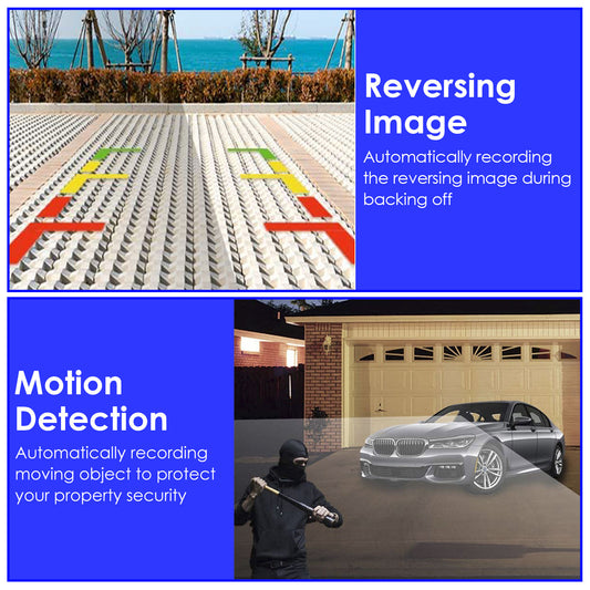 1Pc WiFi FHD 1080P Car Dash Cam 3 Channels Front Rear Inside Dash Camera With Loop Recording Reversing Visual 170 Degree Wide Angle 64G Card Included