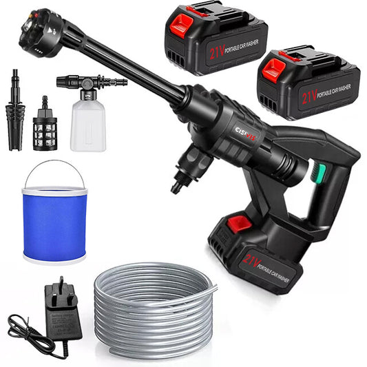 Portable Cordless Car Pressure Washer Water High Jet Wash Cleaner Gun And 2 Battery