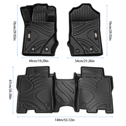 MKR Car Floor Mats For 2021-2023 Ford Bronco 3D TPE All-Weather Floor Mats - Full Set Interior Car Accessories All-Weather