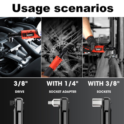 TQUAGGA 18V Cordless Electric Ratchet Wrench Set, Power Ratchet Wrench,Variable Speed With Batteries2,Torque 45ftlbs,Car Repair Tools, Power Tools,Hardware,Heavy Duty,Portable,Quick Charger