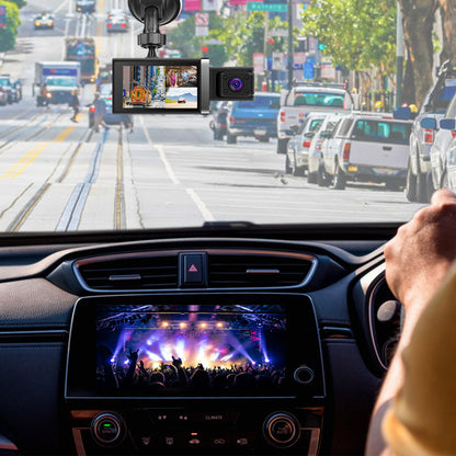 2K Car DVR 3 Channel Dash Cam Camcorder Camera Recorder With 140 Degree Angle GPS WiFi Night Vision G-sensor Loop Recording Parking Monitor