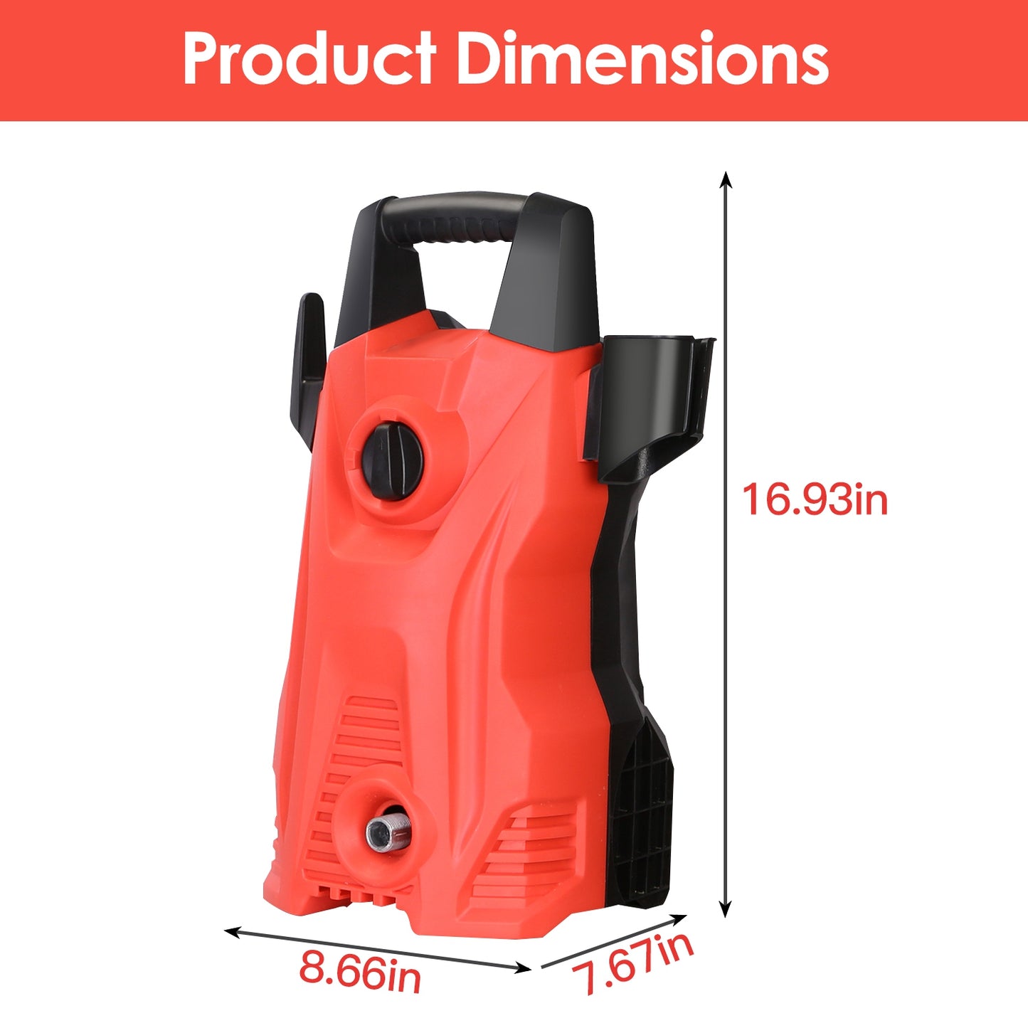 1Pc Electric High Pressure Washer 1740PSI  Powerful Car Washer Pressure Cleaner With Adjustable Spray Nozzle Soap Dispenser IPX5 Waterproof For Patio Garden Driveway