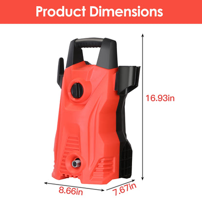 1Pc Electric High Pressure Washer 1740PSI  Powerful Car Washer Pressure Cleaner With Adjustable Spray Nozzle Soap Dispenser IPX5 Waterproof For Patio Garden Driveway
