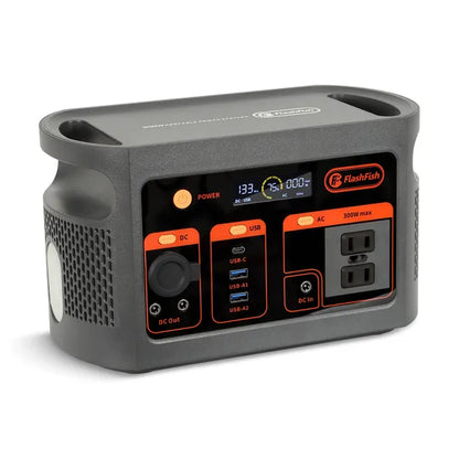 FF Flashfish E103 300W Portable Power Station, 179.2Wh LiFePO4 Battery Pack, Solar Generator With 300W (600W Surge) AC Outlets, Backup Power For Home Use, Camping, Emergencies