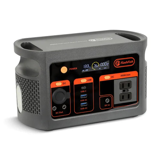 FF Flashfish E103 300W Portable Power Station, 179.2Wh LiFePO4 Battery Pack, Solar Generator With 300W (600W Surge) AC Outlets, Backup Power For Home Use, Camping, Emergencies