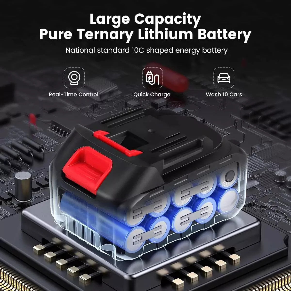 Portable Cordless Car Pressure Washer Water High Jet Wash Cleaner Gun And 2 Battery