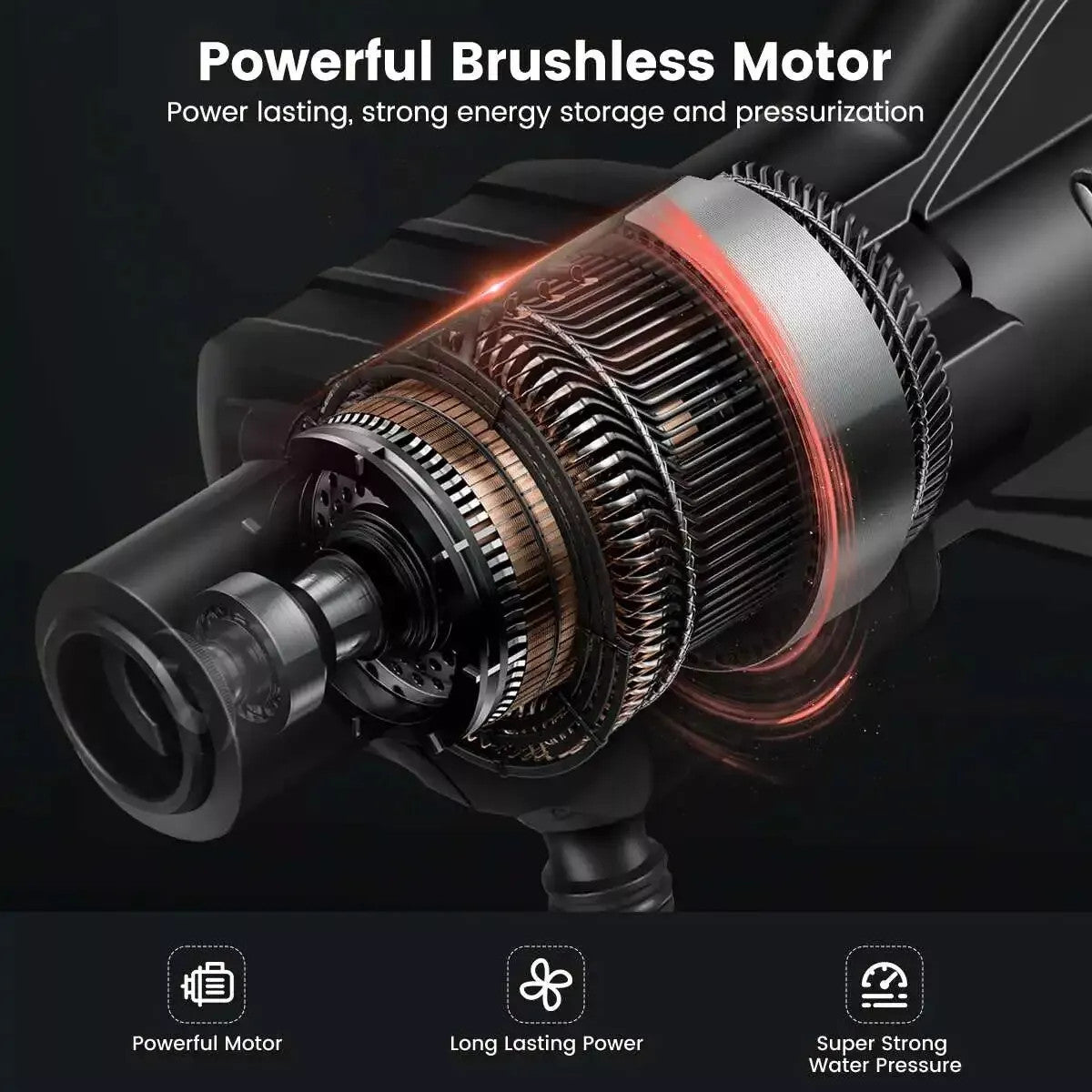 Portable Cordless Car Pressure Washer Water High Jet Wash Cleaner Gun And 2 Battery