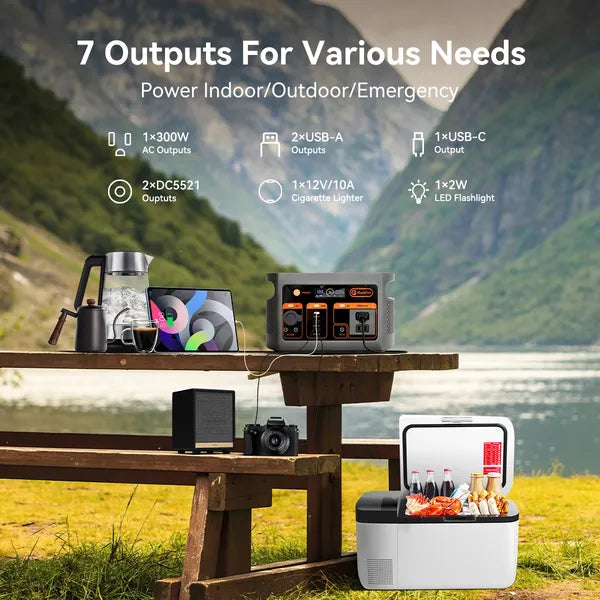 FF Flashfish E103 300W Portable Power Station, 179.2Wh LiFePO4 Battery Pack, Solar Generator With 300W (600W Surge) AC Outlets, Backup Power For Home Use, Camping, Emergencies